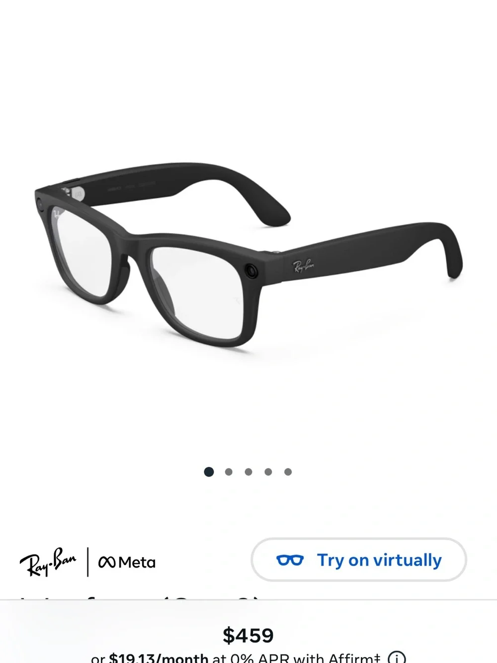 Ray-Ban Meta Matte Black Sunglasses with Grey Transition Lenses